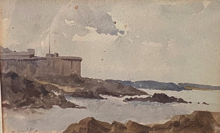Octave COURTOIS-SUFFIT (1856-1902) - Vues de Saint Malo, le fort et les rempart…
