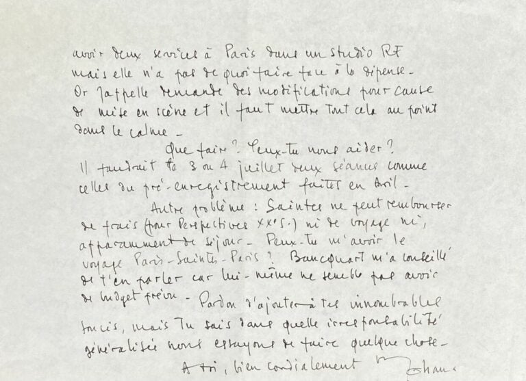Ohana, Maurice L.a.s. - 2 lettres dont une de remerciement.