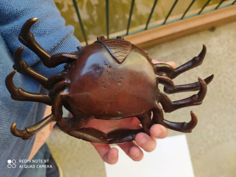 OKIMONO EN BRONZE A L'EFFIGIE D'UN CRABE / KANI - Japon, Taisho / Showa - Bronz…
