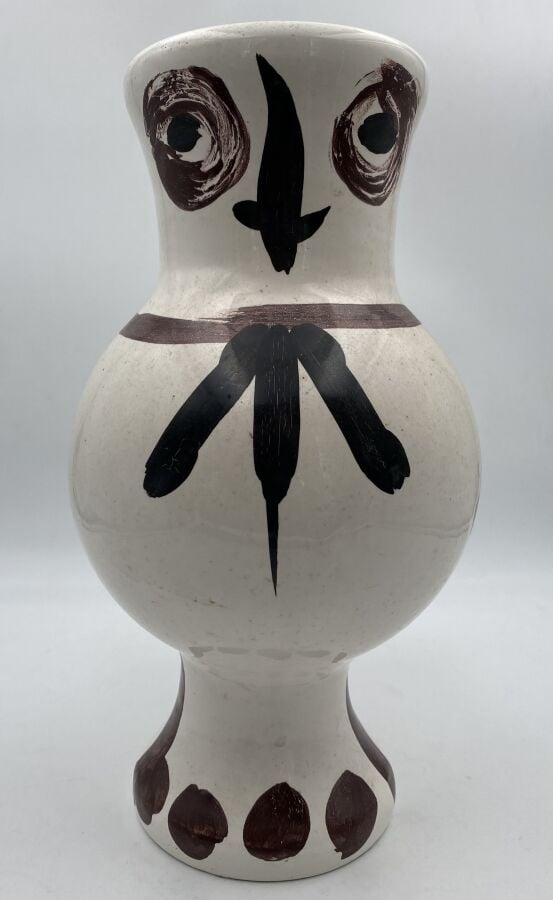 Pablo PICASSO (1881-1973) - « Chouette aux taches », Vase tourné, 1951 - Cérami…