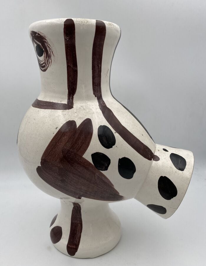 Pablo PICASSO (1881-1973) - « Chouette aux taches », Vase tourné, 1951 - Cérami…