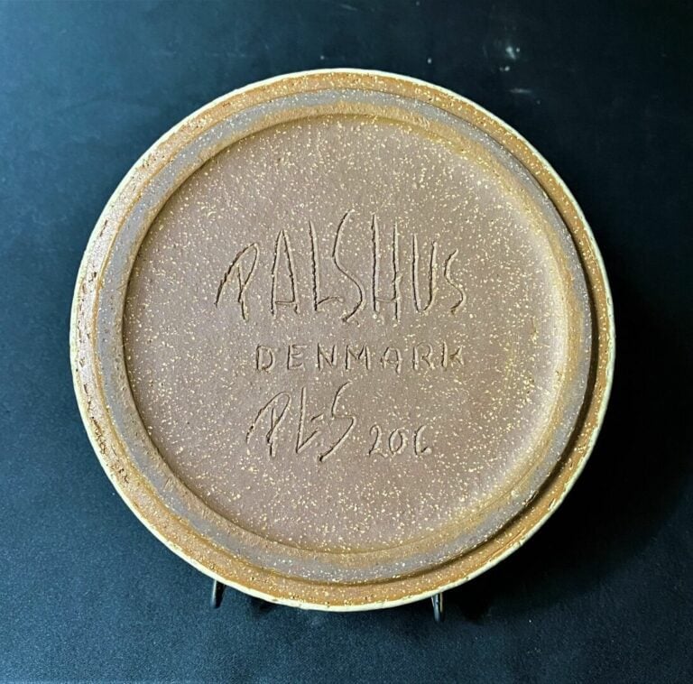 PALSHUS Denmark - Coupe formant cendrier en grès émaillé gris vert - Signée et…