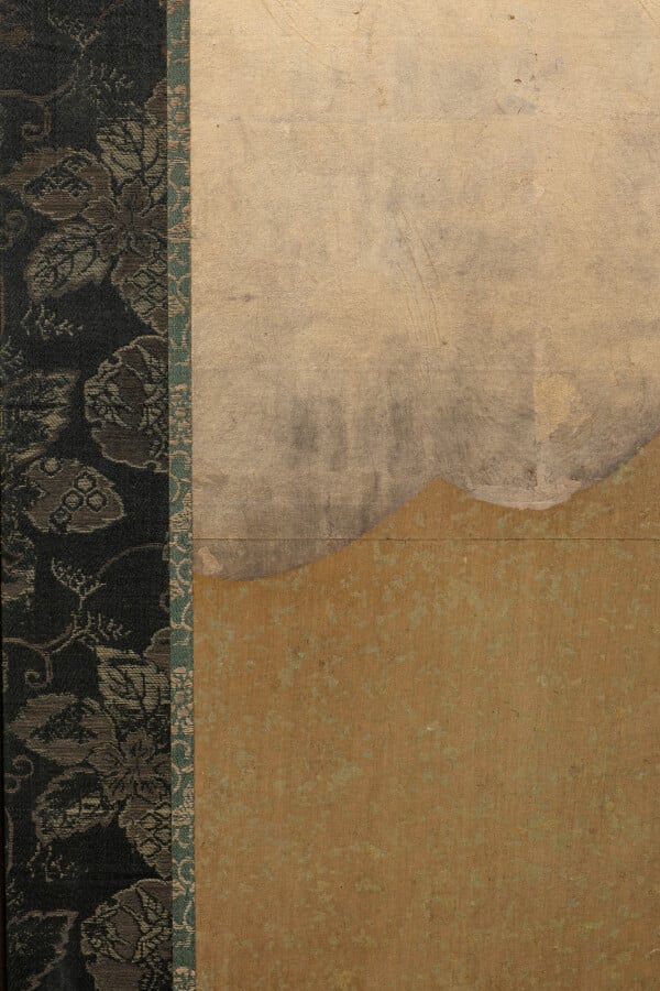 Paravent byobu à 6 panneaux avec une peinture continue de différentes fleurs d'…