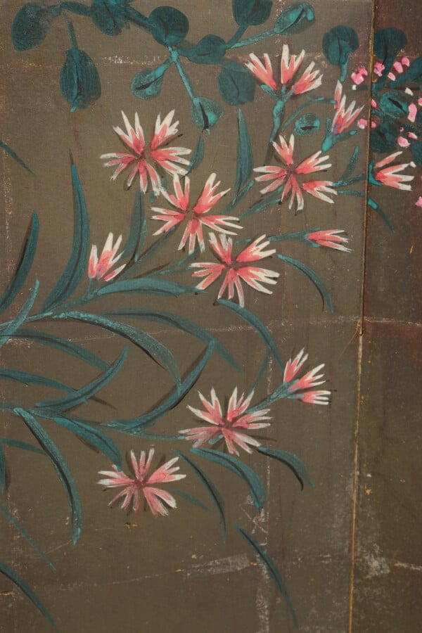 Paravent de taille moyenne à 6 panneaux (byobu) avec des fleurs comme des fleur…