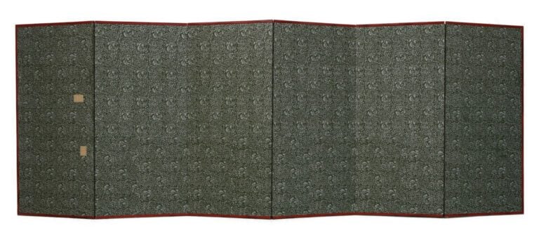 Paravent de taille moyenne à 6 panneaux (byobu) avec des fleurs comme des fleur…