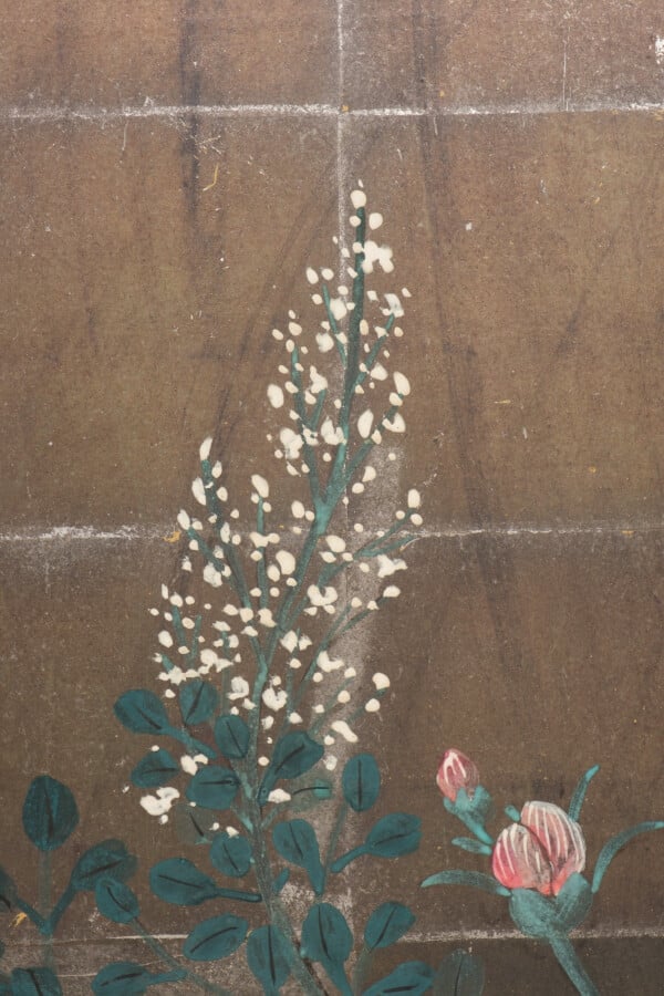 Paravent de taille moyenne à 6 panneaux (byobu) avec des fleurs comme des fleur…