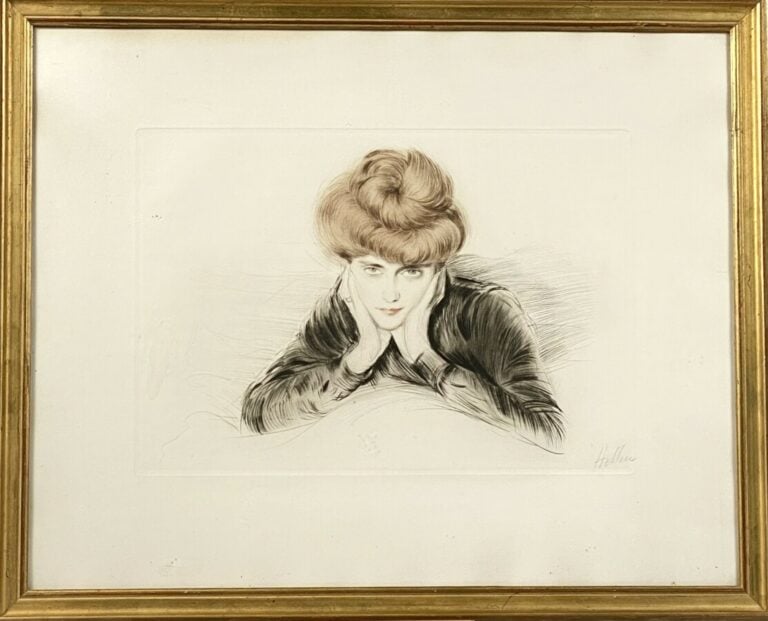 Paul-César HELLEU (1859-1927) - La visage encadré, Madame Helleu (c.1900) - Poi…