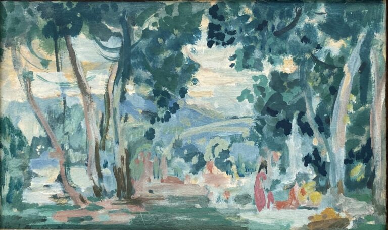 Paul CHARAVEL (1877-1961) - Esquisse de paysage méditerranéen - Huile sur toile…