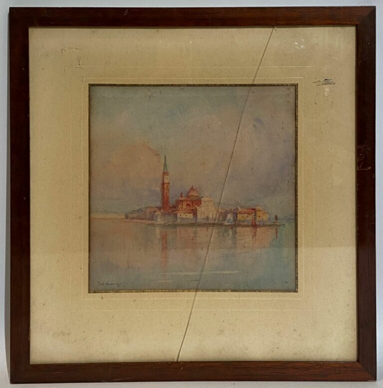 Paul DUVERNEY (1866-1925) - Venise - Aquarelle sur papier, signé en bas à gauch…