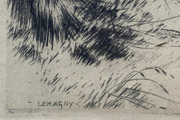 Paul LEMAGNY (1905-1977) - La sieste - Pointe-sèche, signée en bas à gauche - D…
