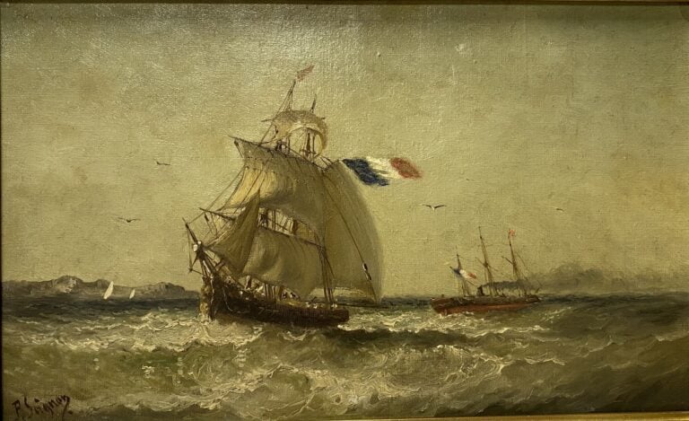 Paul SEIGNON (1820-1890). - Marines - Paire d'huiles sur toile, signées en bas…