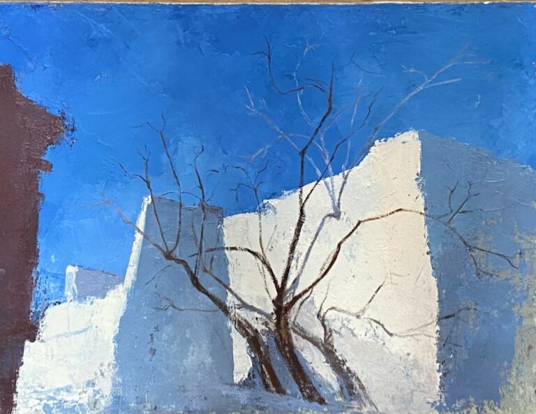 Paysage bleu - Huile sur toile - 50 x 65 cm
