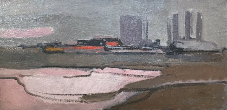 Paysage, bord de mer - Huile sur toile, - 40 x 80 cm