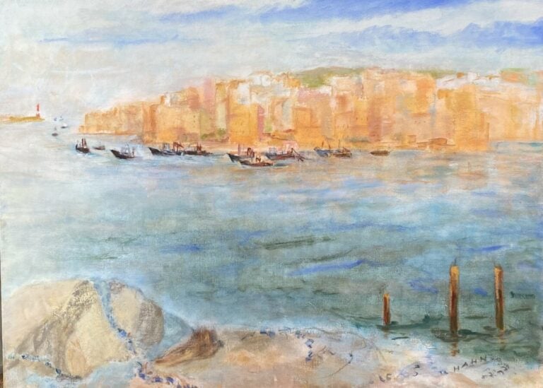 Paysage maritime - Huile sur toile, signée en bas à droite - 73 x 100 cm