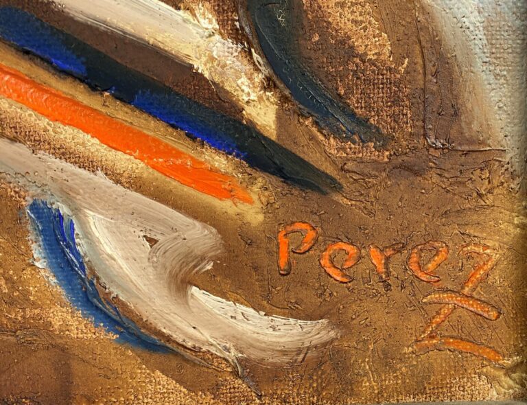 PEREZ (XXe siècle) - Composition - Huile sur toile, signée en bas à droite - 60…
