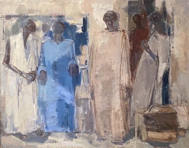 Personnage arabes - Huile sur toile, signée en bas à droite - 73 x 92 cm