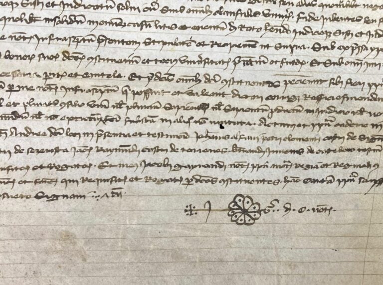 Pièce manuscrite datée de 1398. - Pièce sur vélin de couleur ivoire, de 54 x 20…
