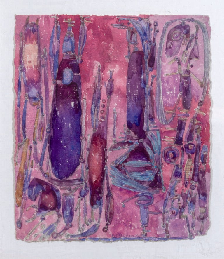 Pierre COURTIN (1921-2012) - Composition - Aquarelle sur papier, signée en bas…