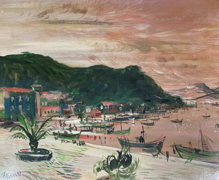 Pierre PASCALET (1915-?) - Vue de bord de mer - Huile sur isorel - Signé en bas…