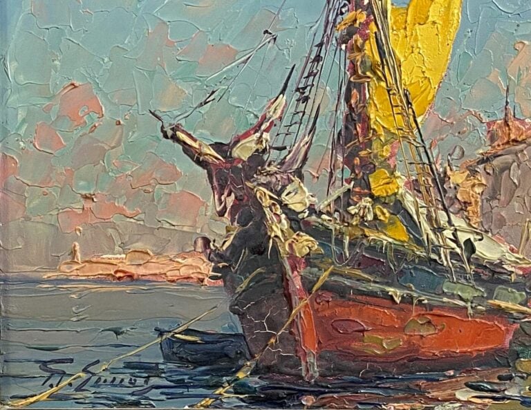 Pierre-Paul EMIOT (1887-1950) - Port de St-Tropez - Huile sur panneau, signé en…