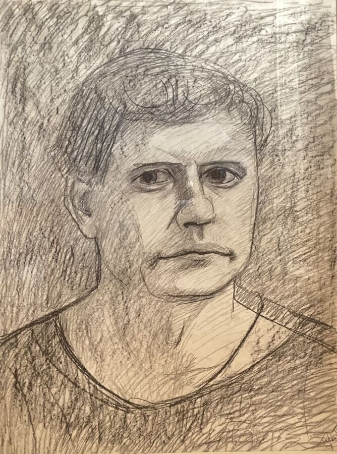 Pierre TAL COAT (1905-1995) - Autoportrait - Fusain sur papier, signé en bas à…
