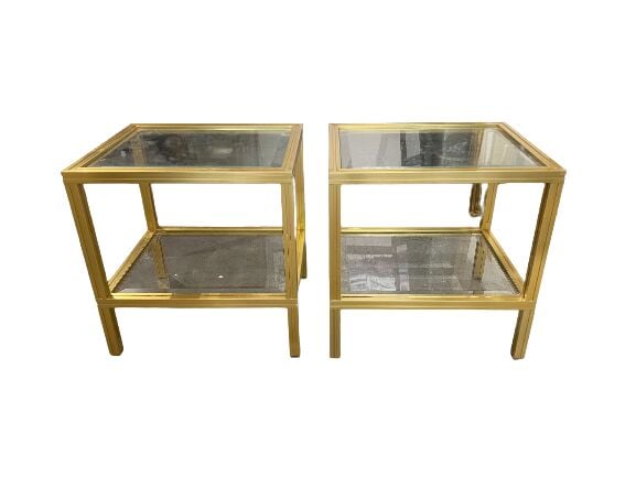 Pierre VANDEL (1939) - Paire de tables basses de forme rectangulaire, armature…