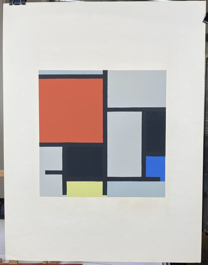 Piet MONDRIAN (1872-1944) (d'après) - Composition, 1953 - Sérigraphie en couleu…