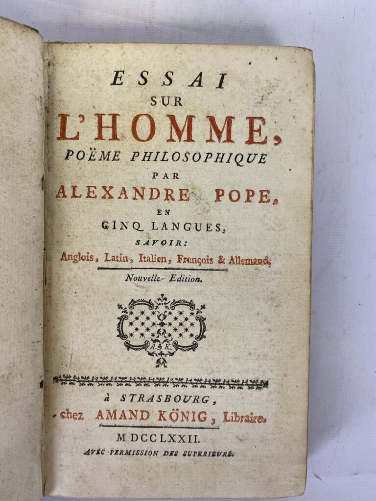 Pope, Alexander - Essai sur l'homme, poëme philosophique par Alexandre Pope, en…