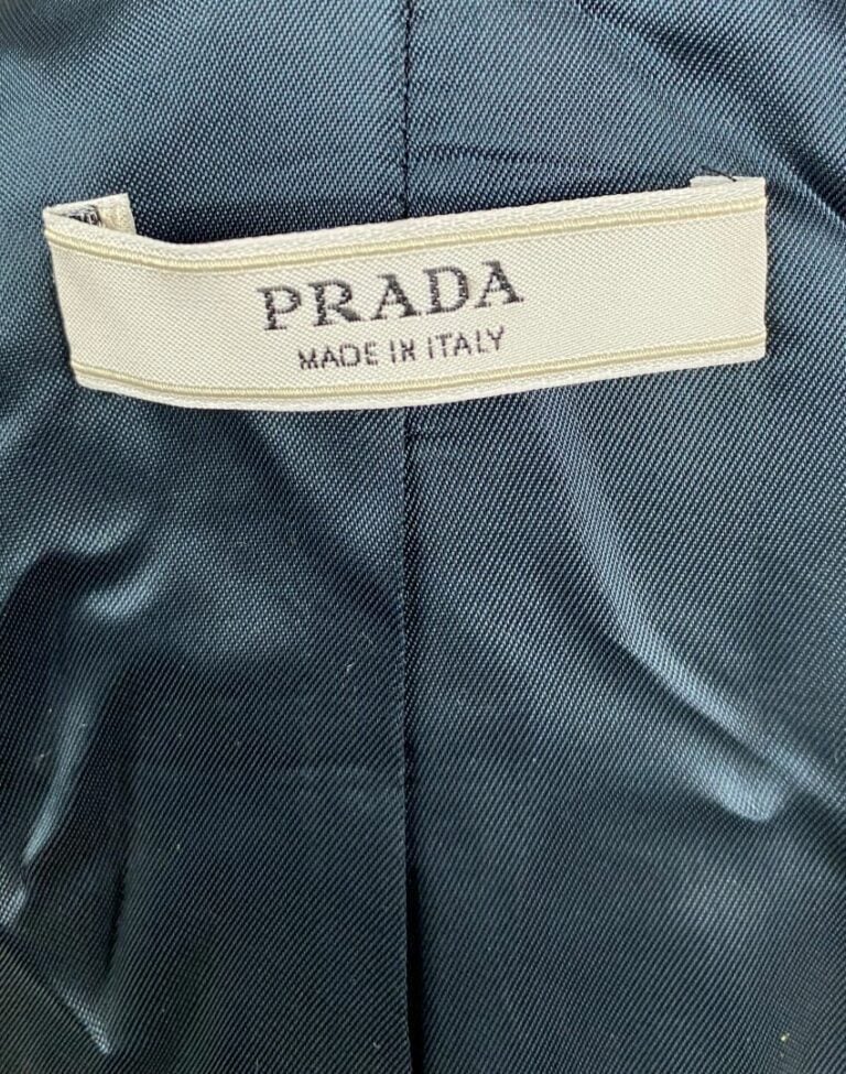 PRADA - Veste courte gris anthracite et vert en laine et soie - Taille 38 - (fi…