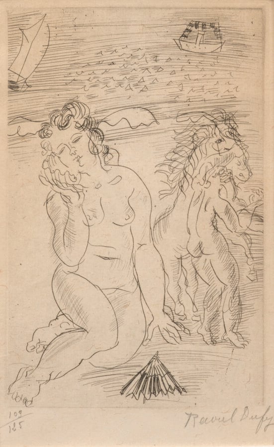 Raoul DUFY (1877-1953) - Frontispice pour » Poésies » de Mallarmé,1928 Eau-fort…