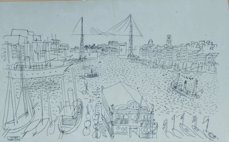 Raoul DUFY (1877-1953) - Le vieux port de Marseille - Lithographie en couleurs,…