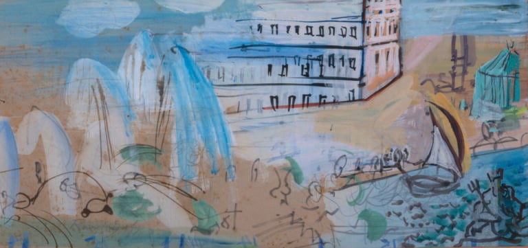 Raoul DUFY (1877-1953) - Les grandes eaux de Versailles - Crayon, aquarelle et…