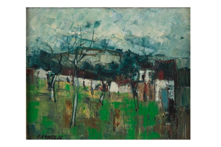 Raoul PRADIER (1929-2017). - Ferme de la Sierra, 1956 - Huile sur toile, signée…