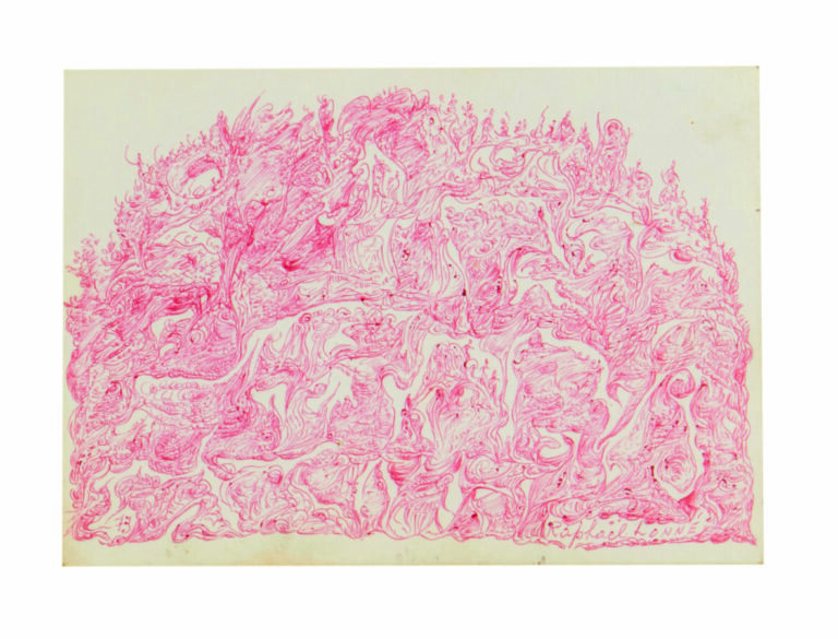 Raphaël LONNÉ (1910-1989) - Composition, 1973 - Styllo bille rouge sur carton m…