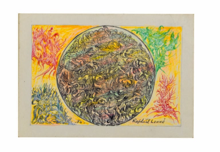 Raphaël LONNÉ (1910-1989) - Composition, 1974 - Technique mixte sur carton minc…