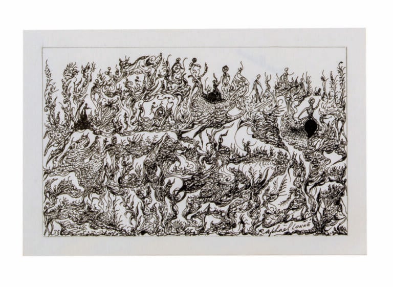 Raphaël LONNÉ (1910-1989) - Composition, 1975 - Encre sur carton mince, signée…