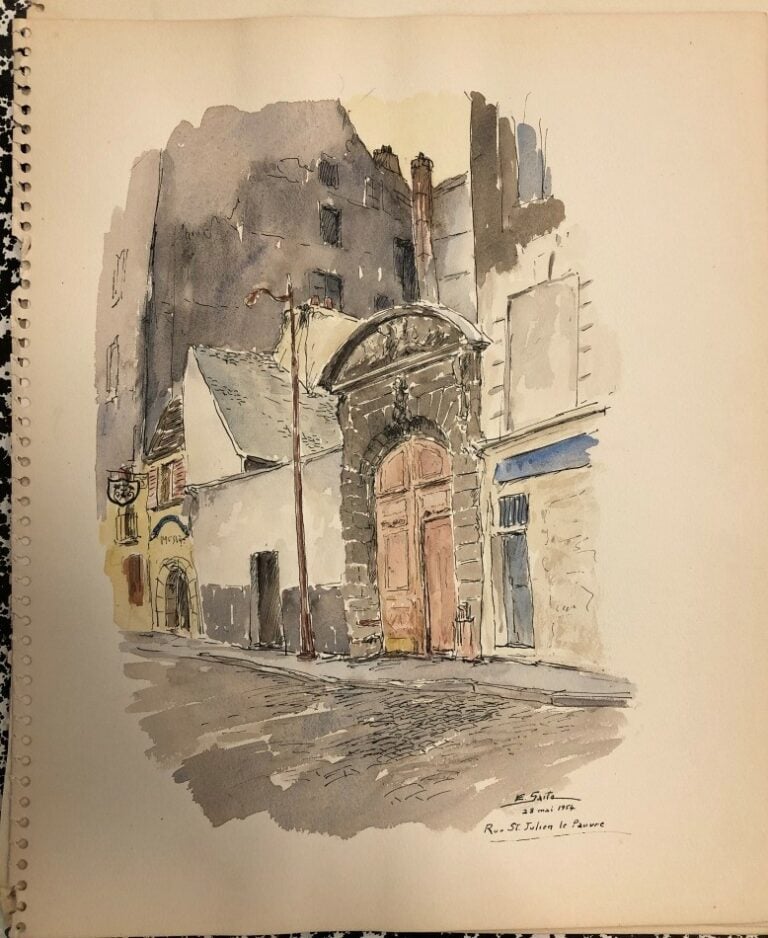REGROUPE LOT 61 SAITO Ei Ichi (né en 1920). - Paris, rue Saint-Julien le Pauvre…
