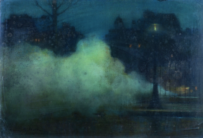 René BILLOTTE (1846- 1915) - Fumée - Pastel sur toile, signé en bas à gauche, 3…
