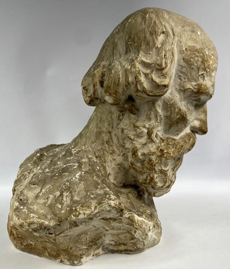 RESTITUE Emmanuel André CAVACOS (1885-1976) - Buste en plâtre représentant un h…
