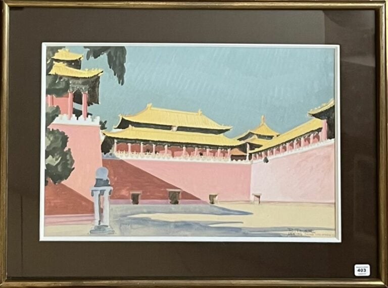 Roger TOURTE (1903-1972) - Pékin / Beijing, L'entrée de la Cité Interdite - Aqu…