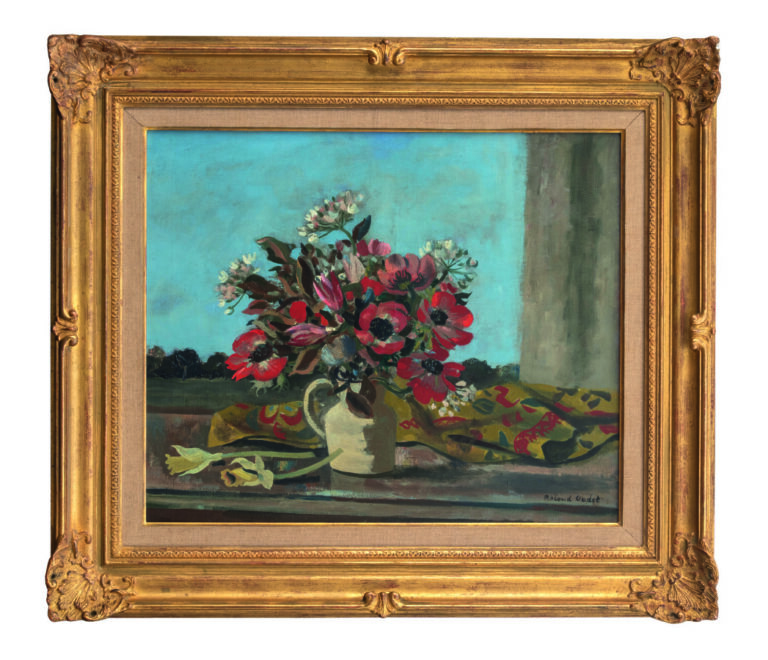 Roland OUDOT (1897-1981) - Bouquet d'anémones dans un pichet - Huile sur toile,…