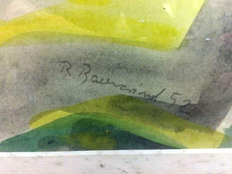 Rudolf BAERWIND (1910-1982). - Parc à la fontaine - Aquarelle, signée en bas au…
