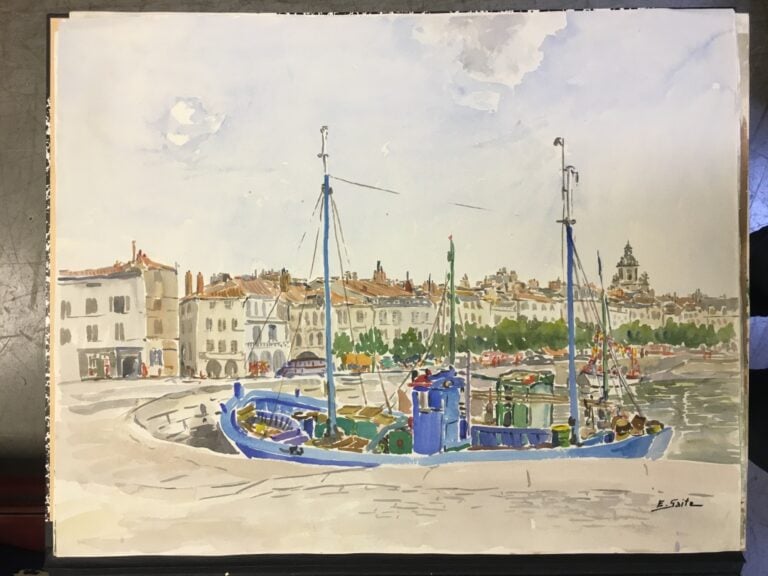 SAITO Ei Ichi (né en 1920). - Arche en Provence, Port de l'Atlantique, Quai de…