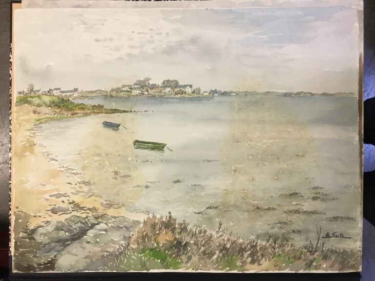 SAITO Ei Ichi (né en 1920). - Arche en Provence, Port de l'Atlantique, Quai de…