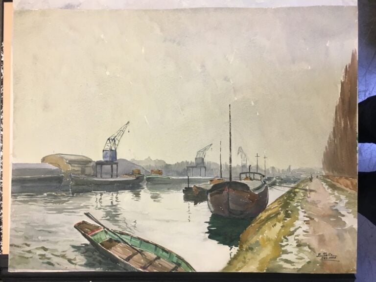 SAITO Ei Ichi (né en 1920). - Arche en Provence, Port de l'Atlantique, Quai de…