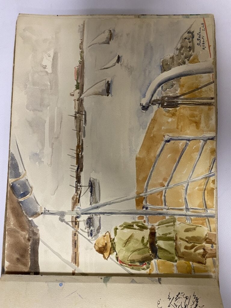 SAITO Ei Ichi (né en 1920). - Carnet de voyage contenant douze aquarelles, dont…