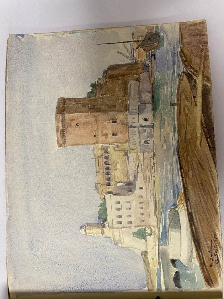 SAITO Ei Ichi (né en 1920). - Carnet de voyage contenant douze aquarelles, dont…