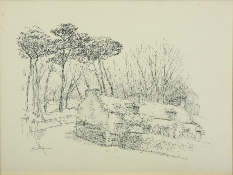 SAITO Ei Ichi (né en 1920). - Chaumière et Réserve Dirian - Deux dessins à l'en…