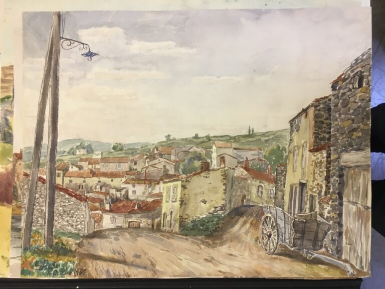 SAITO Ei Ichi (né en 1920). - Cinq vues de villages - Cinq aquarelles sur papie…