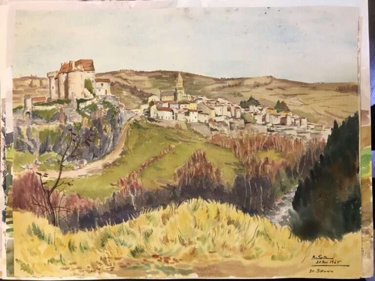SAITO Ei Ichi (né en 1920). - Cinq vues de villages - Cinq aquarelles sur papie…